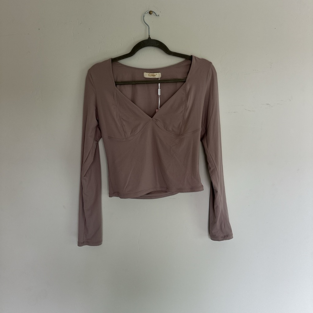 Urban Outfitters Pink Fitted Crop Blouse